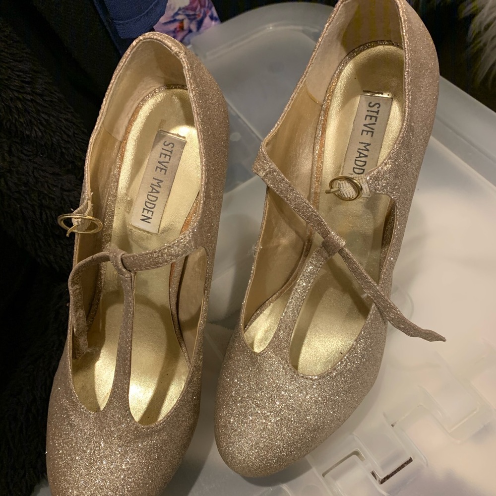 Steve madden Gold Sparkle pump heels